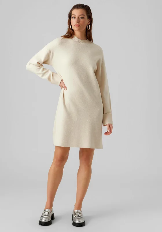 Vero Moda Gold Needle Jumper Mini Dress, Birch Trendy Mesh Mini Dress