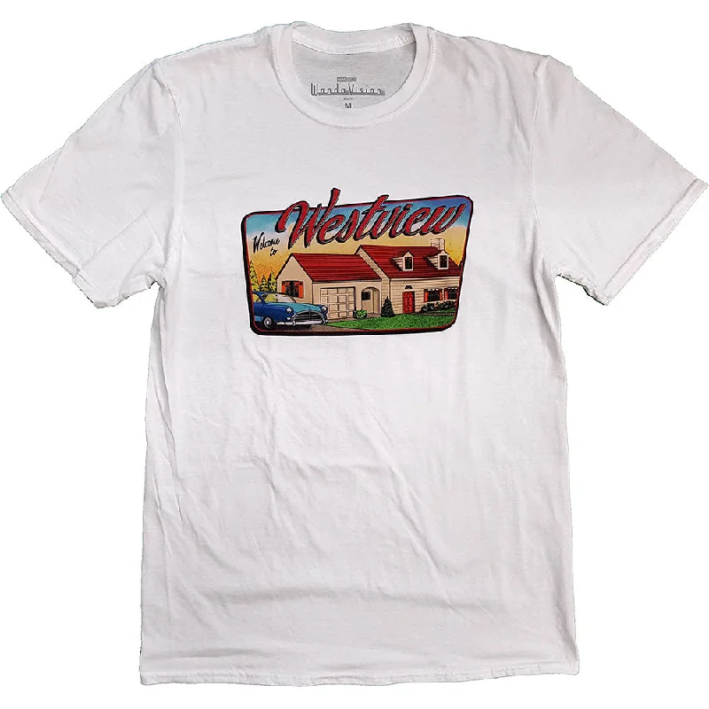 Marvel Comics | Official Band T-Shirt | WandaVision Westview Cashmere Blend Cotton Blend Poly Blend Marvel Comics | Official Band T-Shirt | WandaVision Westview Cashmere Blend Cotton Blend Poly Blend