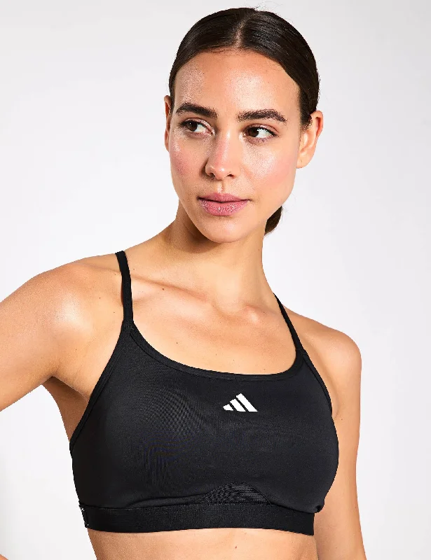 Aeroreact Training 3-Stripes Bra - Black Comfortable Lace Bralette