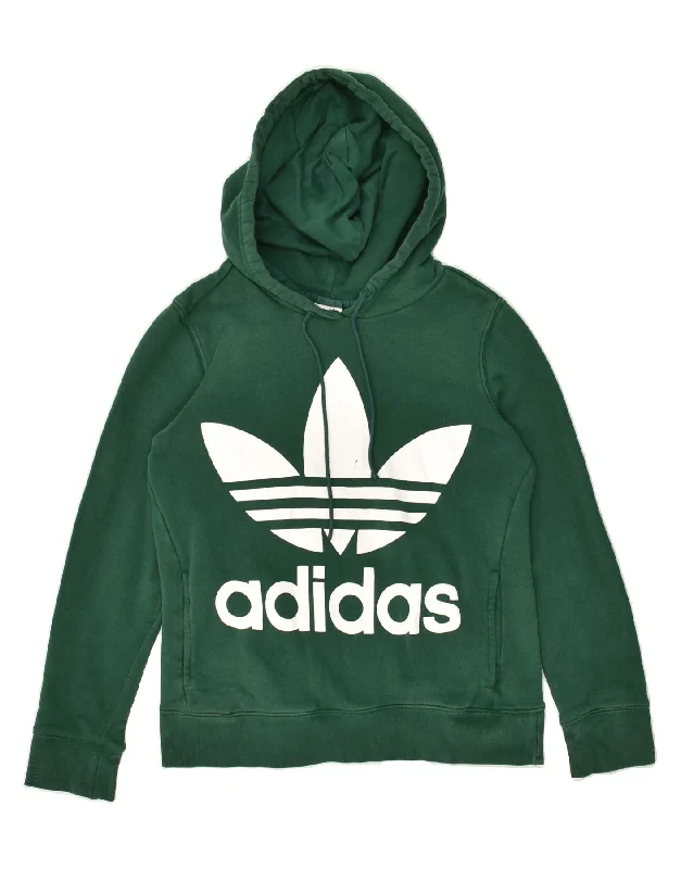 ADIDAS Womens Graphic Hoodie Jumper UK 6 XS Green Cotton Hoodie with Hood Adjustable Protection ADIDAS Womens Graphic Hoodie Jumper UK 6 XS Green Cotton Hoodie with Hood Adjustable Protection