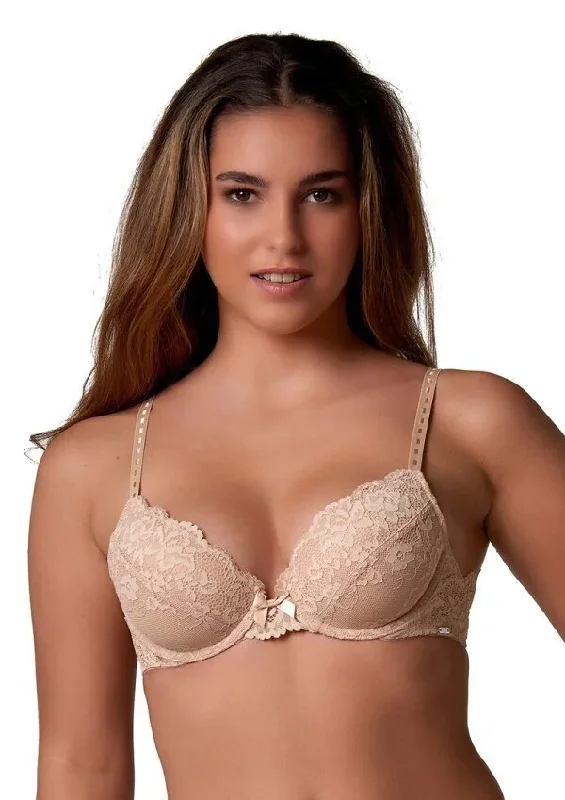 After Eden Molly Underwire Lace Bra, Powder High Support Bra