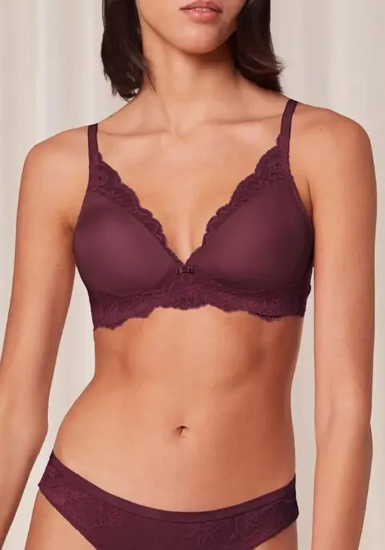 Triumph Amourette Charm Non Wire Bra, Wine Trendy Sports Bra