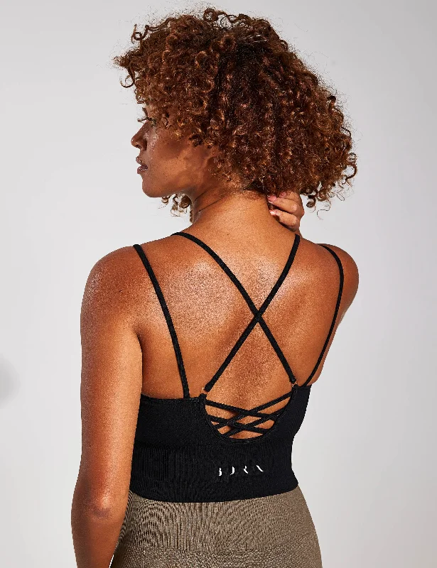 India Seamless Bra - Black Push-Up Bralette Set