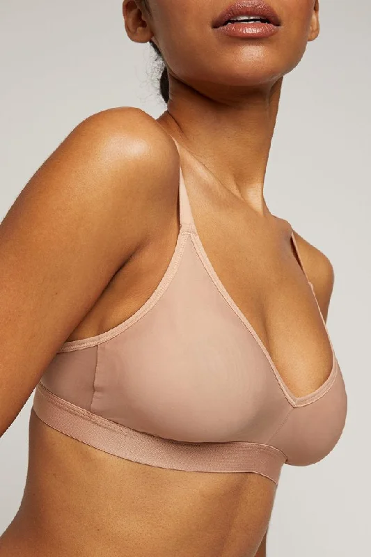 Silky Non-Wire Bra in Buff Soft Mesh Bra