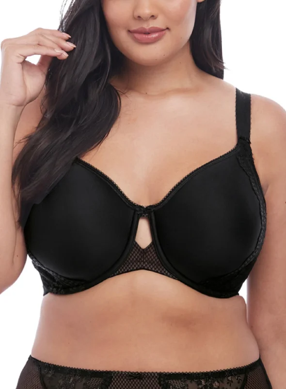 Charley EL4383 - Moulded Spacer Bra - Black Strapless Support Bra