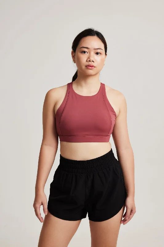 Contour High Neck Bra in Vintage Seamless Sports Bra