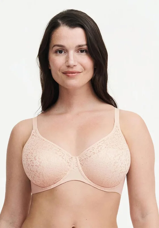 Chantelle Norah Comfort Underwire Bra, Nude Blush Elegant Silk Bra