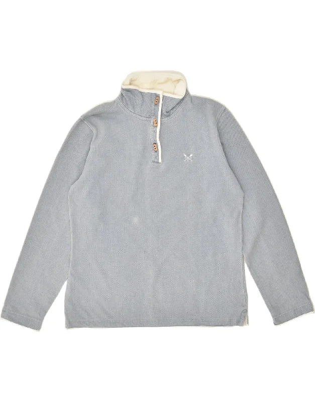 CREW CLOTHING Womens Button Neck Sweatshirt Jumper UK 10 Small Blue Hoodie with Lining Warm Insulated CREW CLOTHING Womens Button Neck Sweatshirt Jumper UK 10 Small Blue Hoodie with Lining Warm Insulated