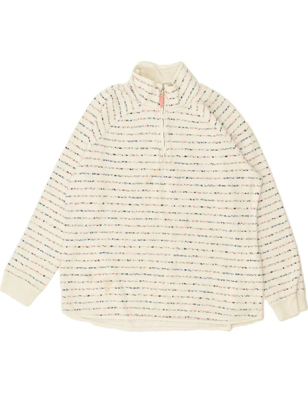 CREW CLOTHING Womens Zip Neck Sweatshirt Jumper UK 16 Large Off White Hoodie with Hem Elastic Stretchable Comfortable CREW CLOTHING Womens Zip Neck Sweatshirt Jumper UK 16 Large Off White Hoodie with Hem Elastic Stretchable Comfortable