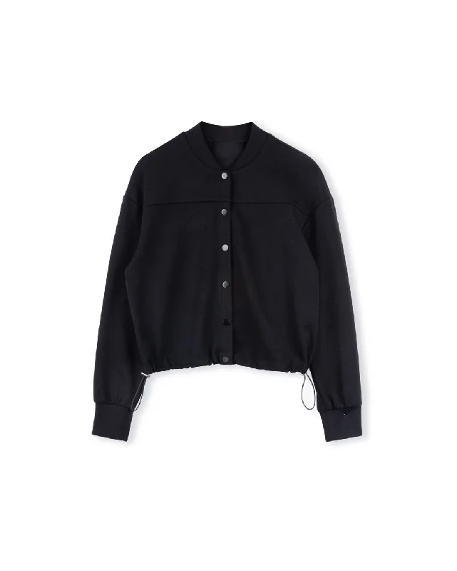 Daisy Button Down Sweatshirt Hoodie with Slit Hem Functional Movement