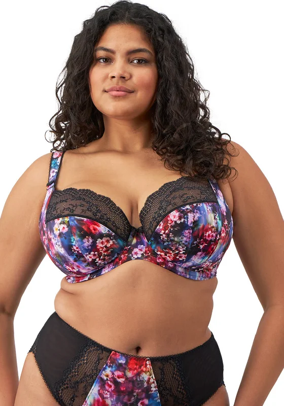 Elomi Lucie Print Plunge Bra, Cherry Blossom Smooth Stretch Bra