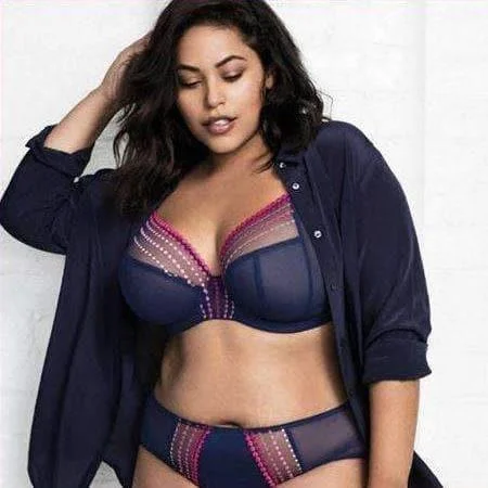 Elomi Matilda UW Plunge Bra in Navy EL8900 Lightly Padded Bra