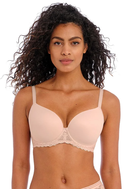 Freya Offbeat Moulded Wired Bra, Natural Beige Cotton Comfort Bra