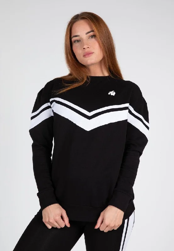 Gorilla Wear Hailey Oversized Sweatshirt - Black Hoodie with V-Neck Classic Versatile Gorilla Wear Hailey Oversized Sweatshirt - Black Hoodie with V-Neck Classic Versatile