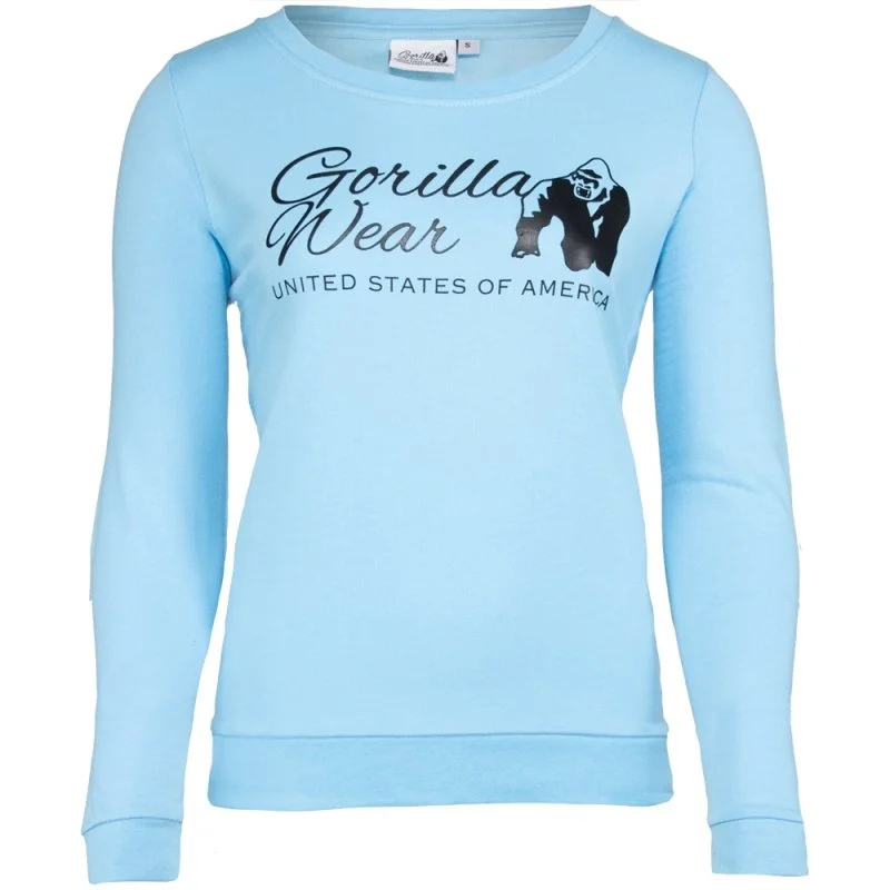 Gorilla Wear Riviera Sweatshirt - Light Blue Hoodie with Hem Detail Decorative Unique