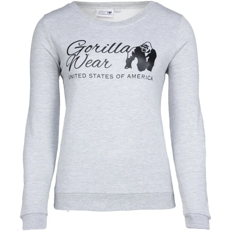 Gorilla Wear Riviera Sweatshirt - Light Grey Hoodie with Elastic Waist Stretchable Comfortable