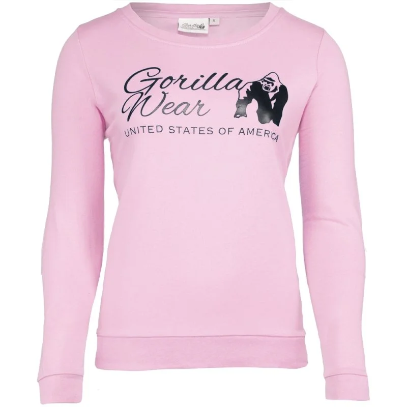 Gorilla Wear Riviera Sweatshirt - Light Pink Hoodie with Hem Elastic Stretchable Comfortable