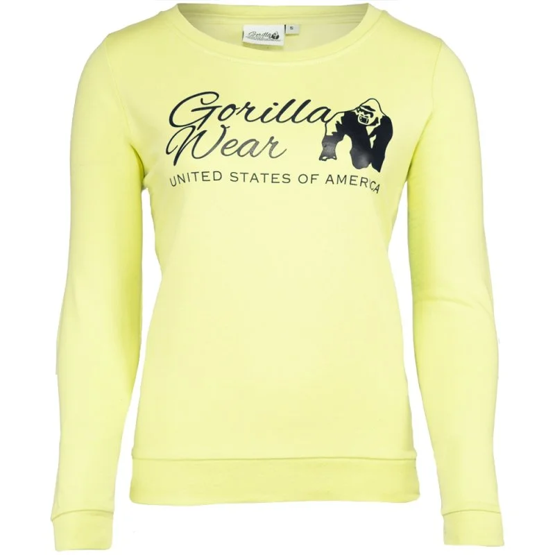 Gorilla Wear Riviera Sweatshirt - Light Yellow Hoodie with Tied Waist Feminine Flattering