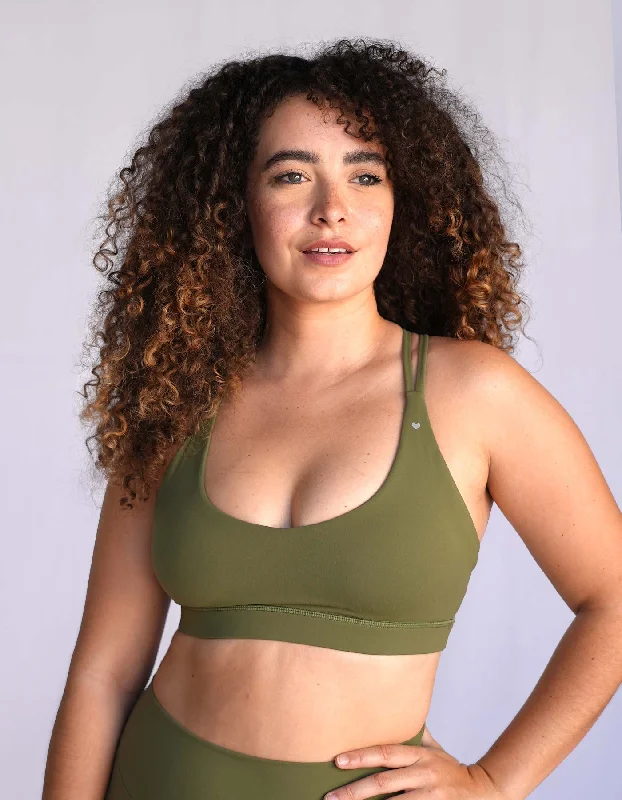 Johana Sports Bra - Olive Green Full Coverage Bra