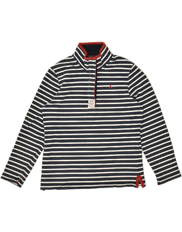 JOULES Womens Button Neck Sweatshirt Jumper UK 12 Medium Navy Blue Hoodie with Ribbed Hem Stretchable Secure JOULES Womens Button Neck Sweatshirt Jumper UK 12 Medium Navy Blue Hoodie with Ribbed Hem Stretchable Secure