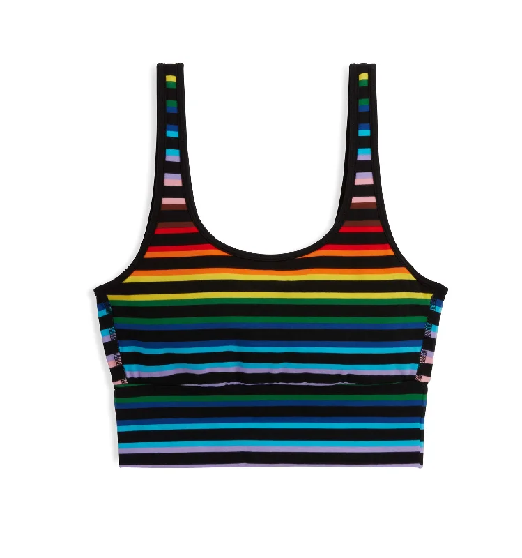 Longline Scoop Bra - Progress Pride Stripes Sexy Lace Bralette