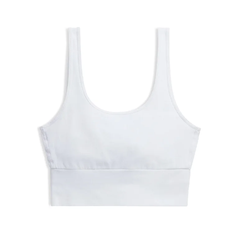 Longline Scoop Bra - White Full Support Bra