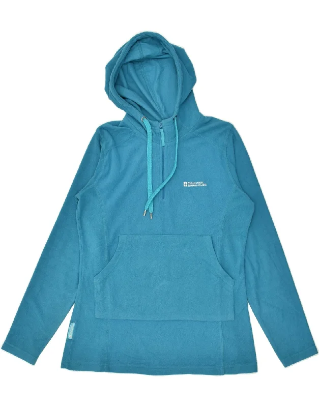 MOUNTAIN WAREHOUSE Womens Hooded Fleece Jumper UK 12 Medium Blue Polyester Hoodie Jacket Zipper Layering