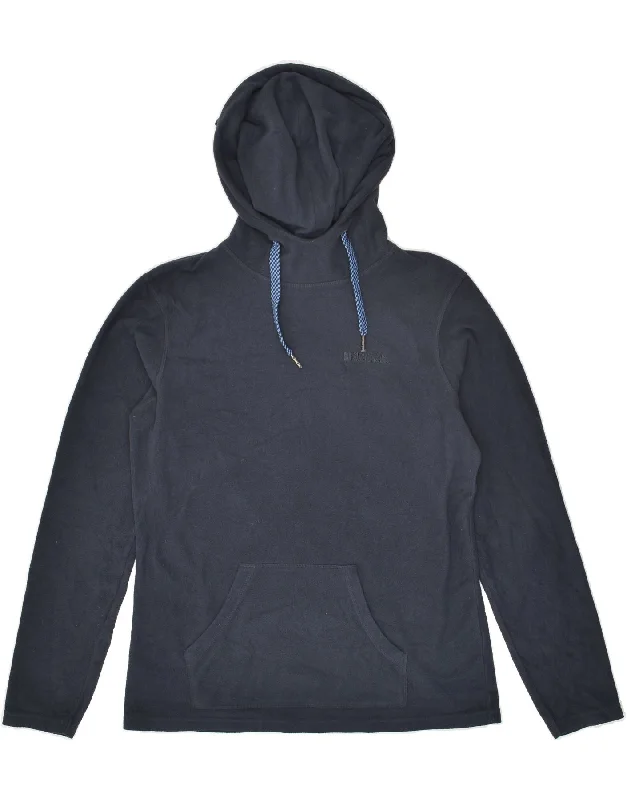 MOUNTAIN WAREHOUSE Womens Hooded Fleece Jumper UK 12 Medium  Navy Blue Hoodie with Turtle Neck Cozy Winter