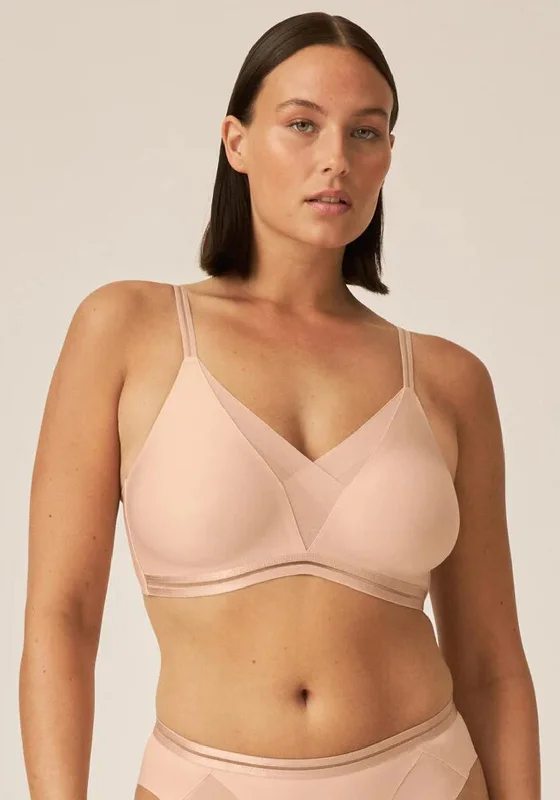 Naturana Soft Feel Good Non Wire Bra, Light Beige Casual Bralette Set