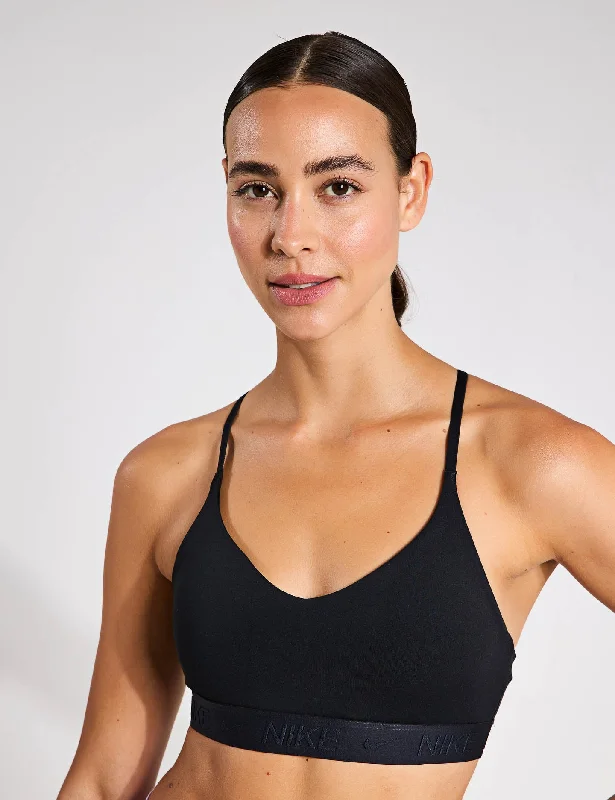 Indy Light Support Sports Bra - Black Minimalist Wireless Bra