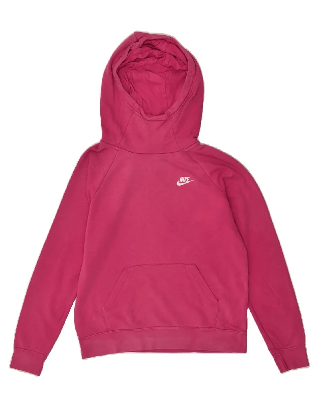 NIKE Womens Loose Fit Hoodie Jumper UK 14 Medium Pink Cotton Hoodie with Double Zipper Versatile Adjustable NIKE Womens Loose Fit Hoodie Jumper UK 14 Medium Pink Cotton Hoodie with Double Zipper Versatile Adjustable