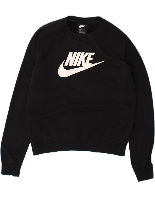 NIKE Womens Oversized Graphic Sweatshirt Jumper UK 10 Small Black Cotton Graphic Hoodie Design Print NIKE Womens Oversized Graphic Sweatshirt Jumper UK 10 Small Black Cotton Graphic Hoodie Design Print