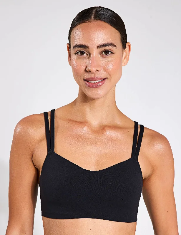 Zenvy Strappy Sports Bra - Black/Sail Contour Bra Style