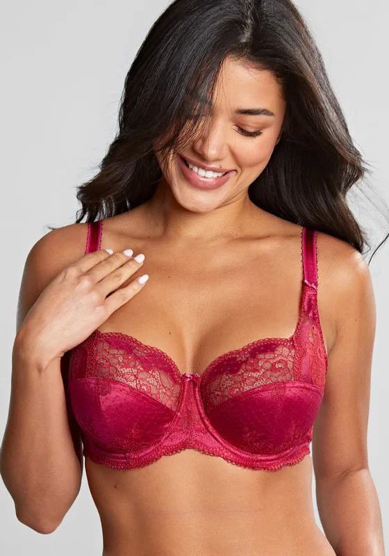 Panache Clara Full Cup Bra, Orchid Red Stretchy Wireless Bra