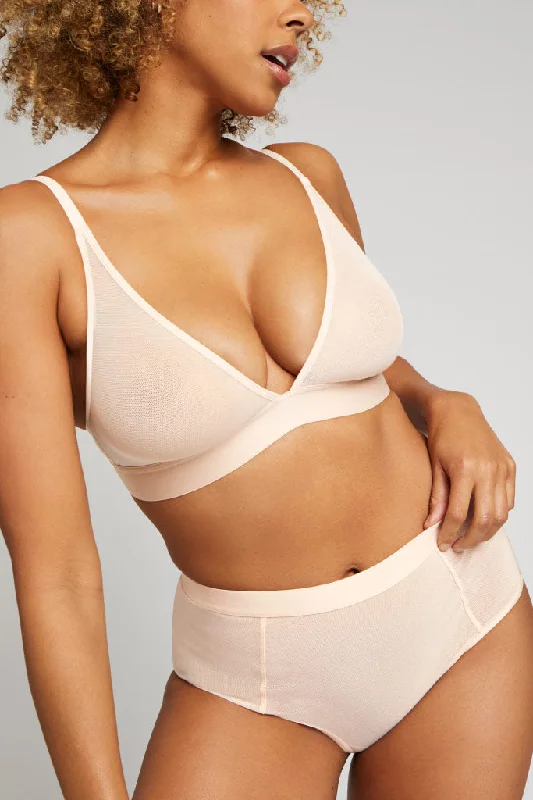 Sieve Triangle Bra in Peach Full Support Bra