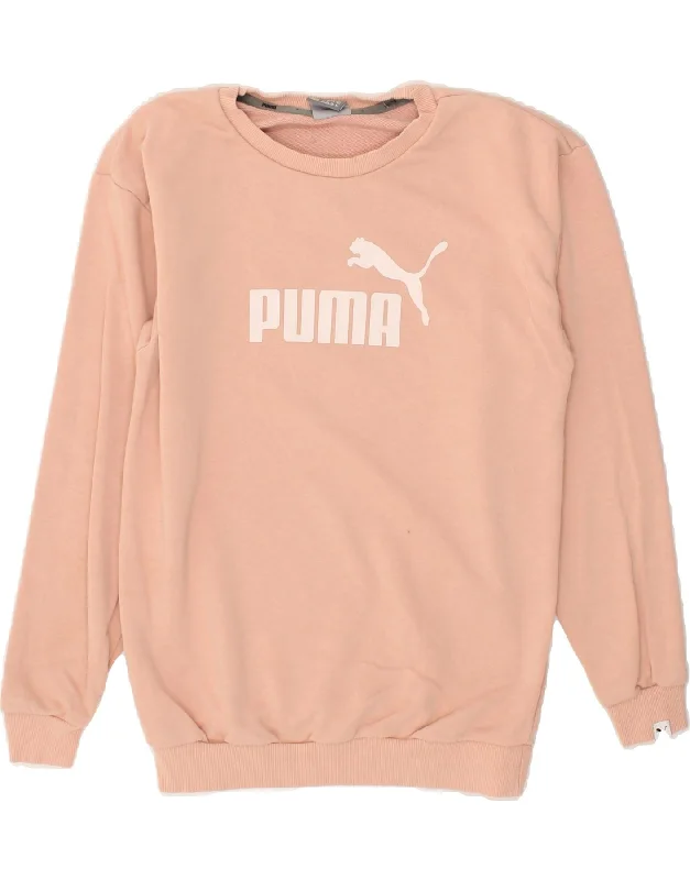 PUMA Womens Graphic Sweatshirt Jumper UK 8 Small Beige Cotton Hoodie Crop Top Short Trendy PUMA Womens Graphic Sweatshirt Jumper UK 8 Small Beige Cotton Hoodie Crop Top Short Trendy