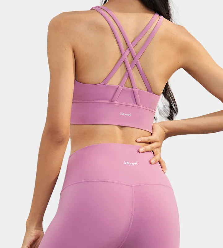 Remi cross-back sports bra: Açaí Soft Cup Bra