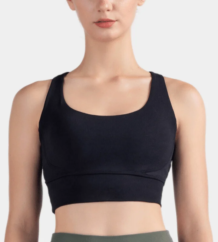 Remi cross-back sports bra: Midnight Soft Lace Bra