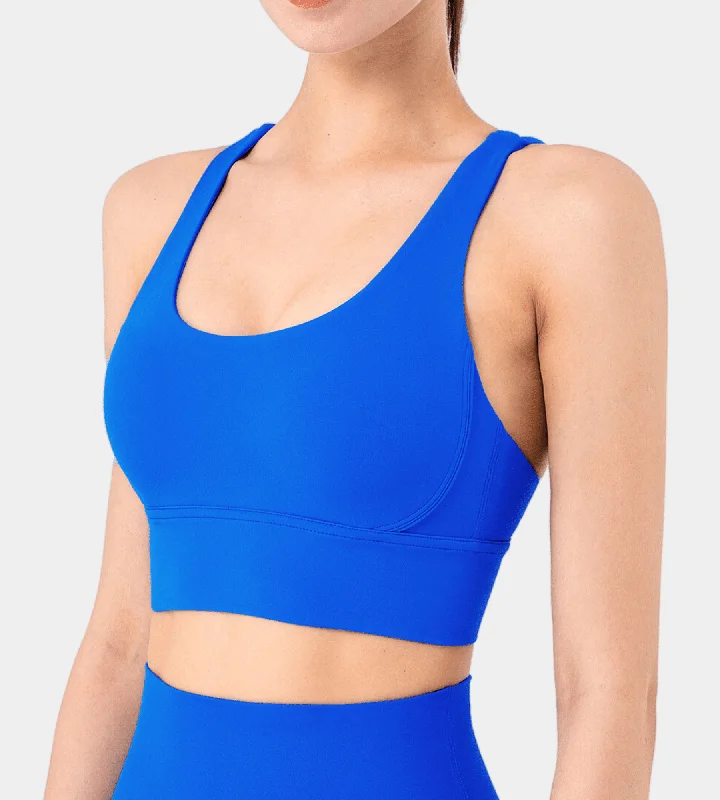 Remi cross-back sports bra: Cobalt blue Comfortable Active Bra