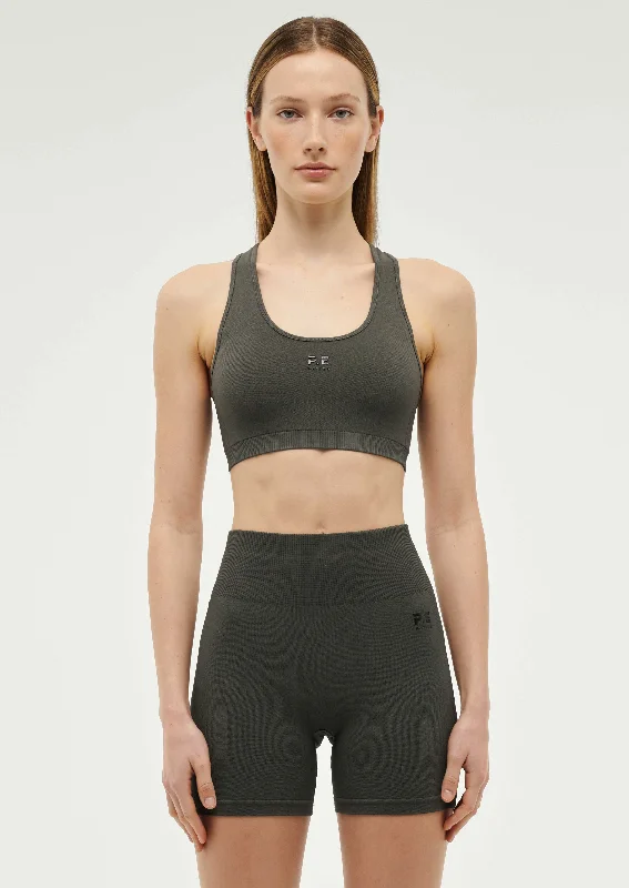 RESTORE SEAMLESS SPORTS BRA IN GUNMETAL Daily Comfort Bra
