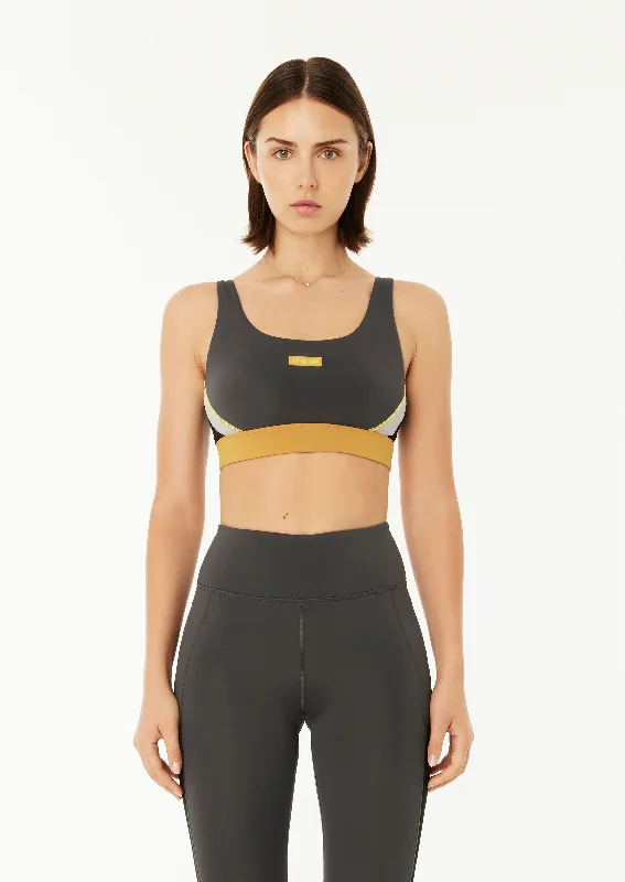 RIOCHET SPORTS BRA IN DARK SHADOW Minimalist Wireless Bra