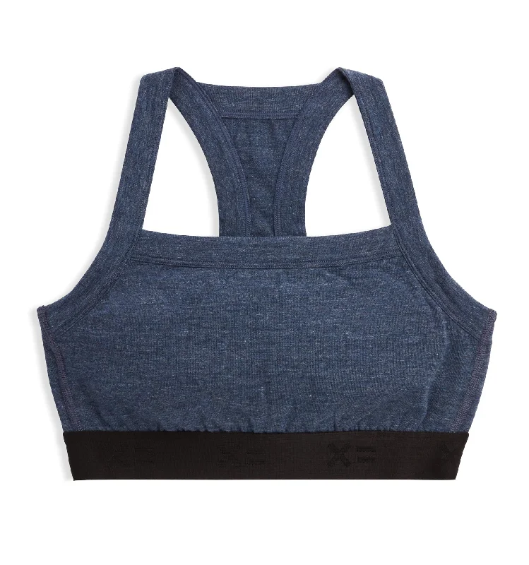 Scoop Soft Bra - Heather Navy Active Support Bra