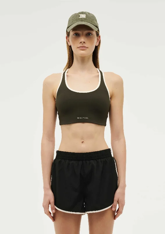 STELLAR SPORTS BRA IN FOREST NIGHT / WHISPER WHITE Push-Up Padded Bra