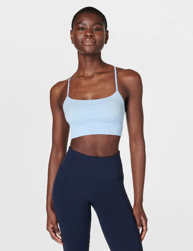 Spirit Restored Yoga Bra - Breeze Blue Chic Satin Bra