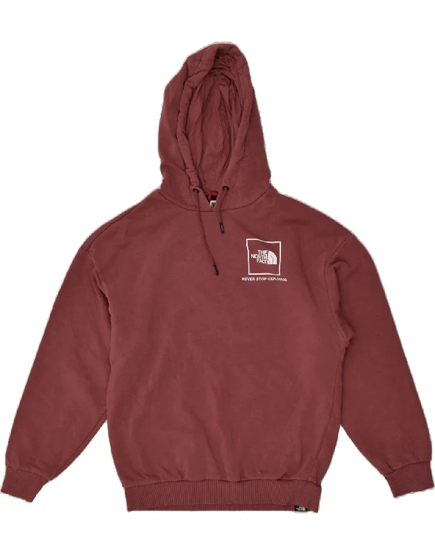 THE NORTH FACE Womens Graphic Hoodie Jumper UK 14 Medium Maroon Cotton Hoodie with Toggle Buttons Decorative Unique THE NORTH FACE Womens Graphic Hoodie Jumper UK 14 Medium Maroon Cotton Hoodie with Toggle Buttons Decorative Unique