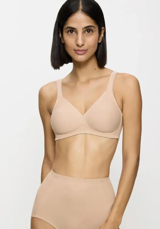 Triumph Modern Soft + Cotton Non Wired Bra, Nude Full Support Bra