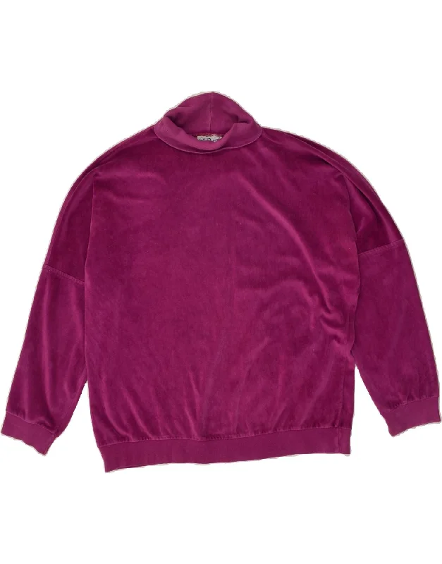 VINTAGE Womens Roll Neck Sweatshirt Jumper UK 22 3XL Burgundy Hoodie with Crew Neck Simple Timeless VINTAGE Womens Roll Neck Sweatshirt Jumper UK 22 3XL Burgundy Hoodie with Crew Neck Simple Timeless