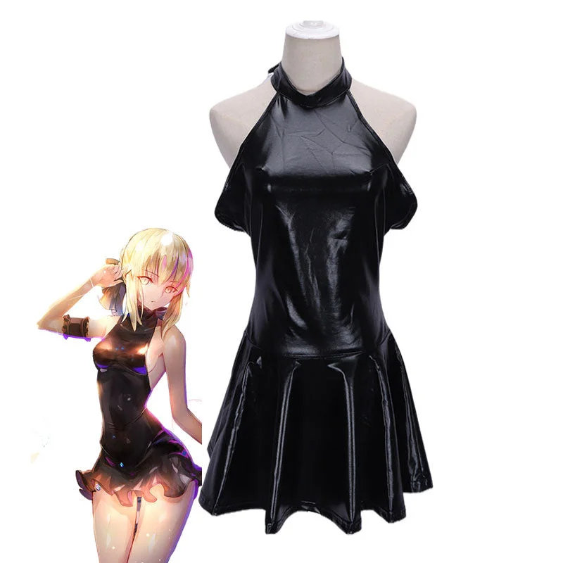 Anime FGO / Fate Grand Order Artoria Pendragon Saber Swimsuit Cosplay Costumes Halter Neck Swimsuit