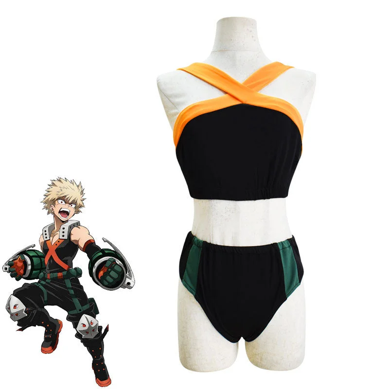 Anime My Hero Academia Katsuki Bakugo Swimsuit Cosplay Costume Comfortable Swim Dress