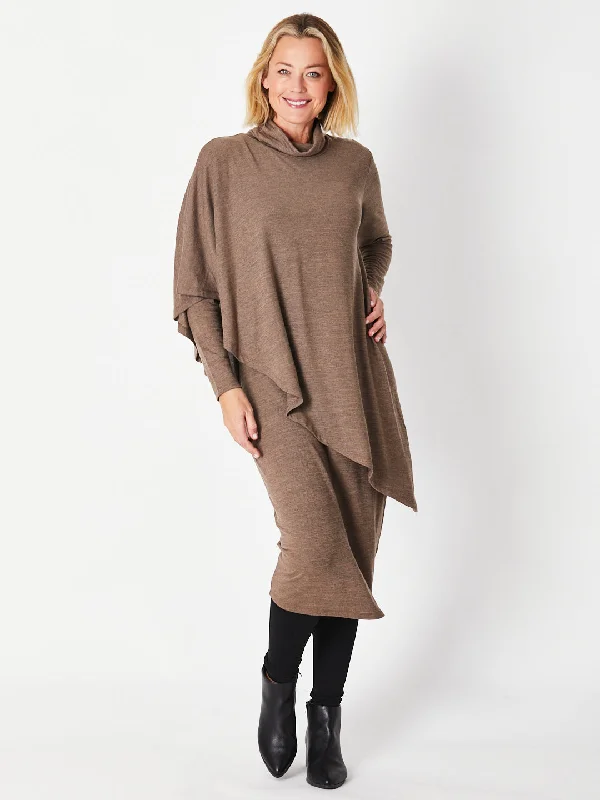 Cape Maxi Dress Cozy Ribbed Maxi Dress